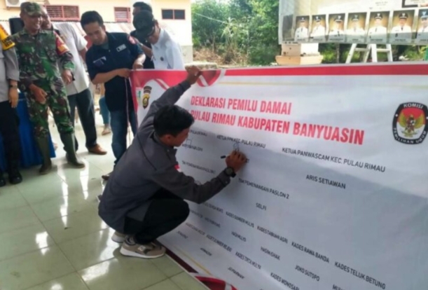 Deklarasi Pemilu Damai, Ketua PPK Pulau Rimau Sampaikan Ini?