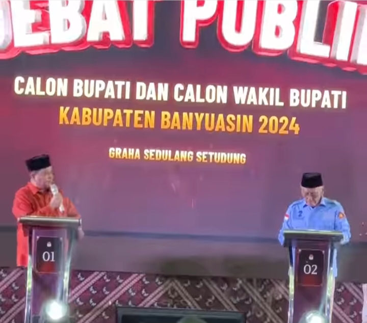 KPU Banyuasin Menyelenggarakan Debat Publik Paslon Bupati dan Wakil Bupati Banyuasin.