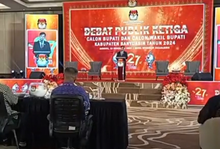 KPU Menggelar Debat Publik Terakhir Paslon Bupati dan Wakil Bupati Banyuasin.