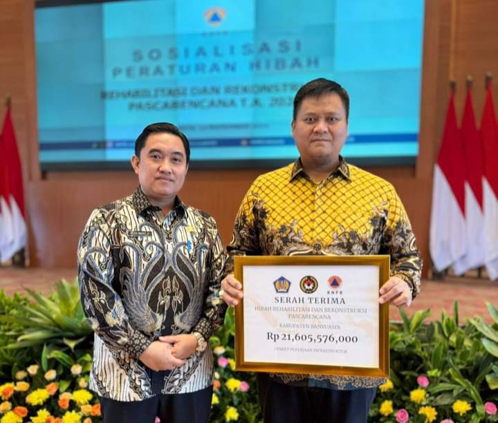 Pemkab Banyuasin Terima Dana Hibah Sebesar Rp 21,6 Milyar dari BNPB Pusat.