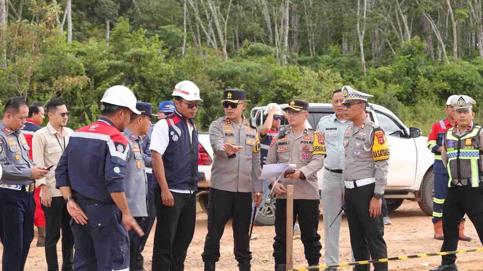 Polres Banyuasin Tinjau Kesiapan Tol Kapal Betung Jelang Mudik Lebaran