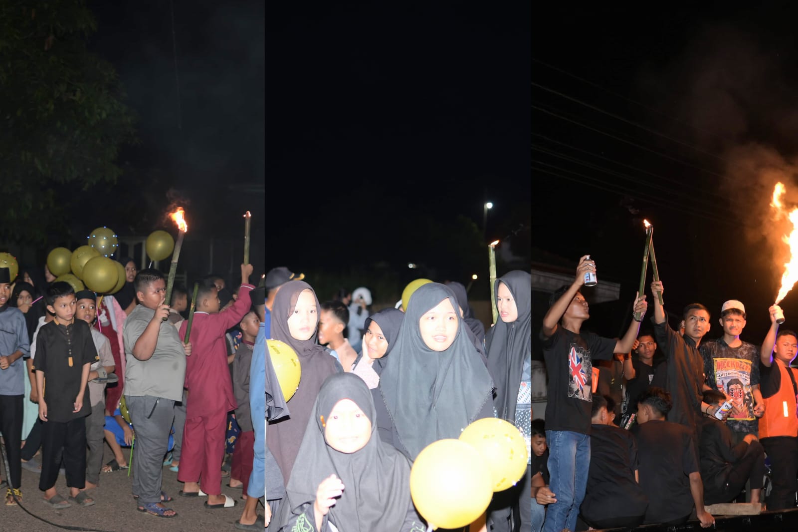 Pawai Obor di Desa Sako: Tradisi Meriah Sambut Malam Idul Fitri 1446 H