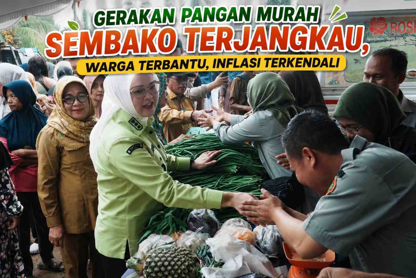Wabup Netta Tinjau Gerakan Pangan Murah, Warga Nikmati Sembako di Bawah Harga Pasar