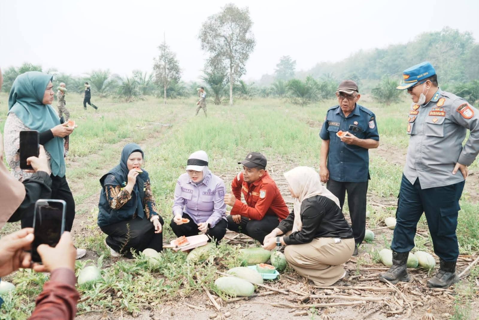 Dukung Ketahanan Pangan, Wabup Netta Panen Semangka di Desa Daya Makmur